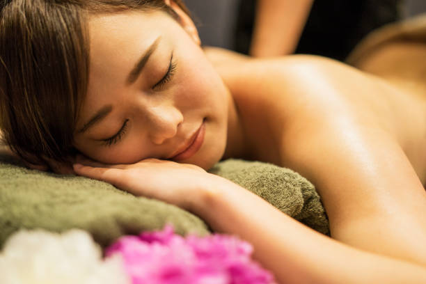 young woman enjoy massage at spa